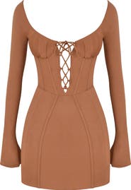 Mistress Rocks Flared Long Sleeve Corset Minidress