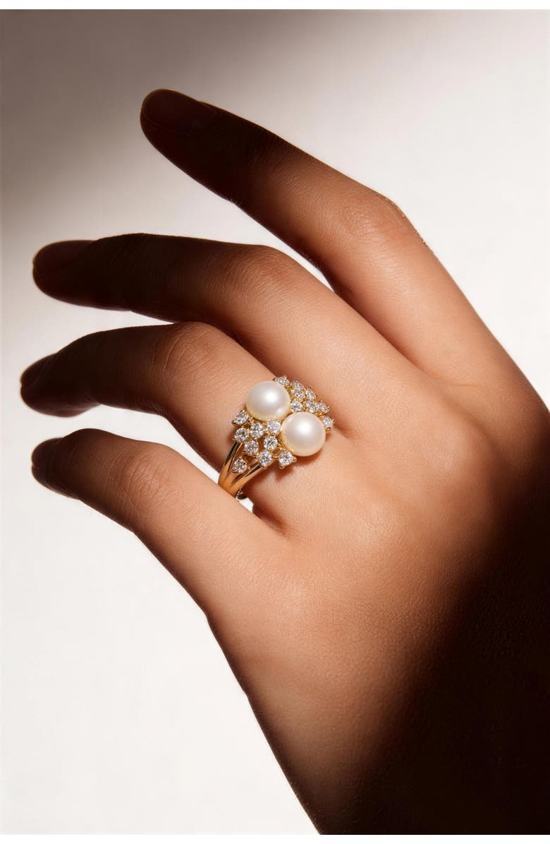 Classicharms Celeste Pearl Halo Ring, Alternate, color, Gold