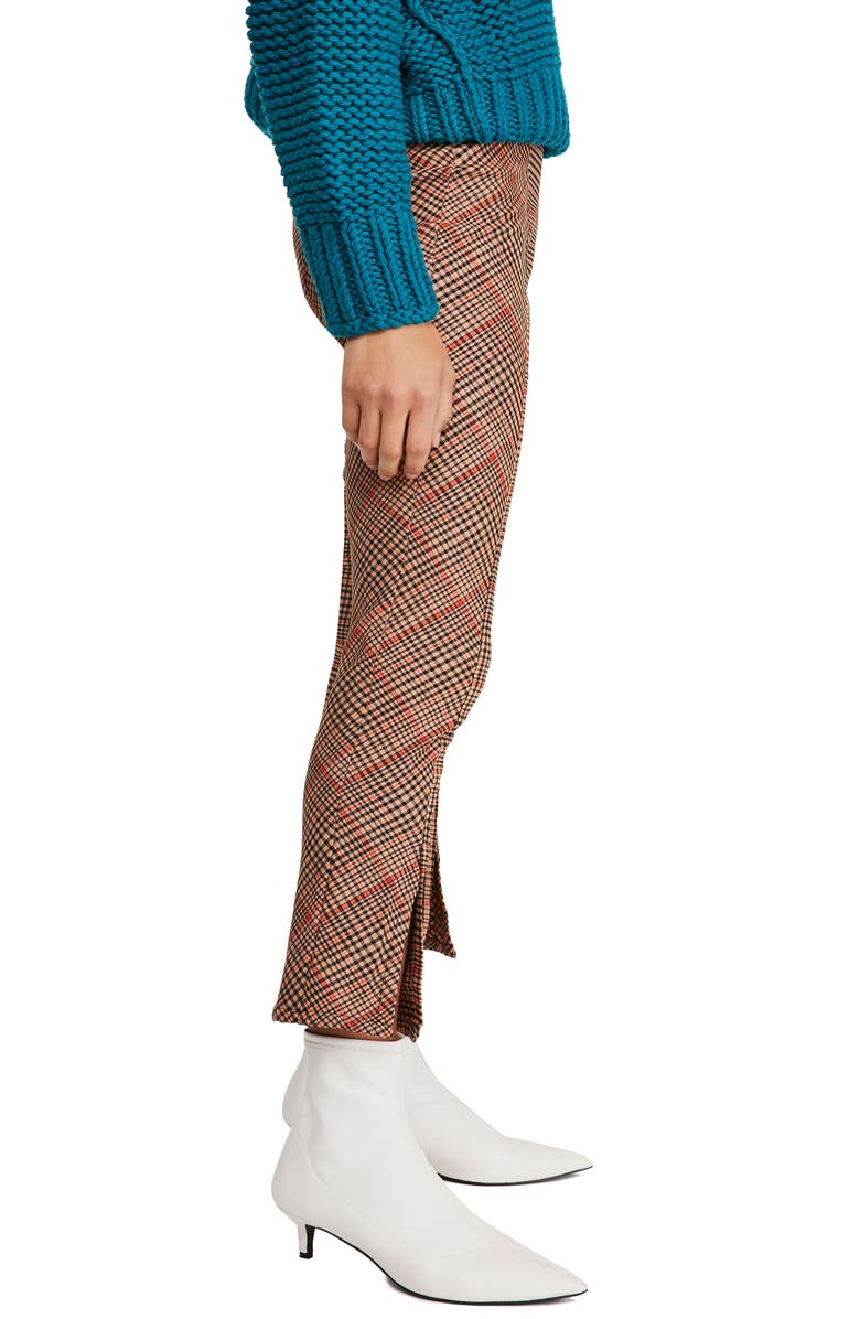 Free People Flyin High Plaid Crop Skinny Pants, Alternate, color, Black