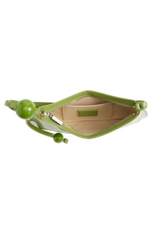 Jacquemus Le Bisou Perle Embellished Leather Shoulder Bag In Green 550