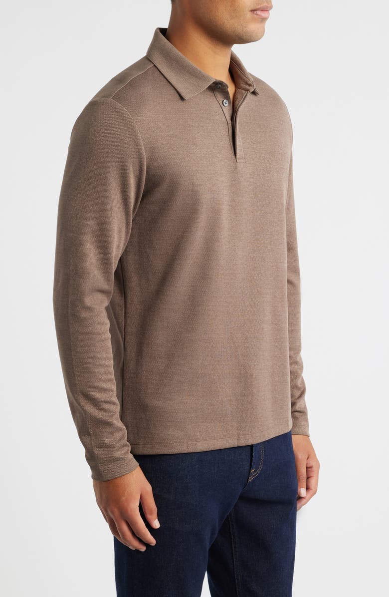 Robert Barakett Glendale Long Sleeve Cotton Blend Polo, Alternate, color, Pottery