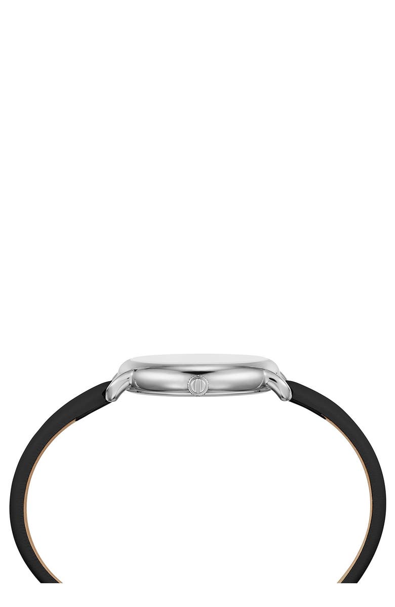 BCBGMAXAZRIA Women's Silver Crystallized Dial Leather Watch, 34mm, Alternate, color,