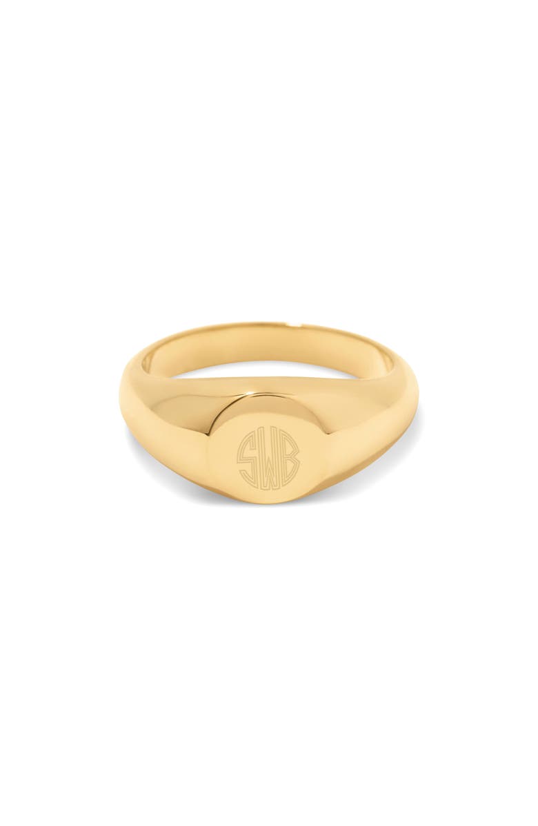 Brook and York Rhodes Personalized Initial Signet Ring, Main, color,