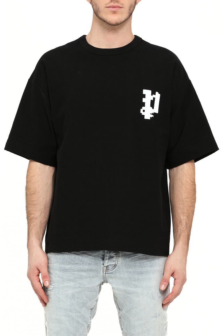 Heavyweight Textured Jersey Graphic T-Shirt, Main, color, BLACK