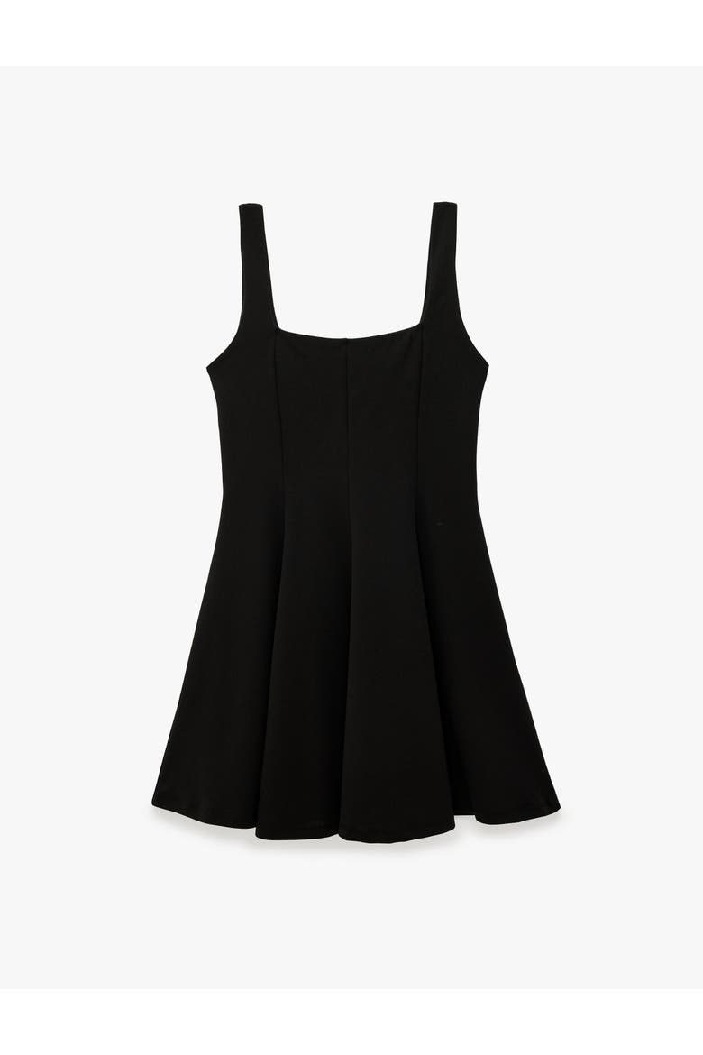 Strappy Square Neck Mini Dress, Main, color, BLACK
