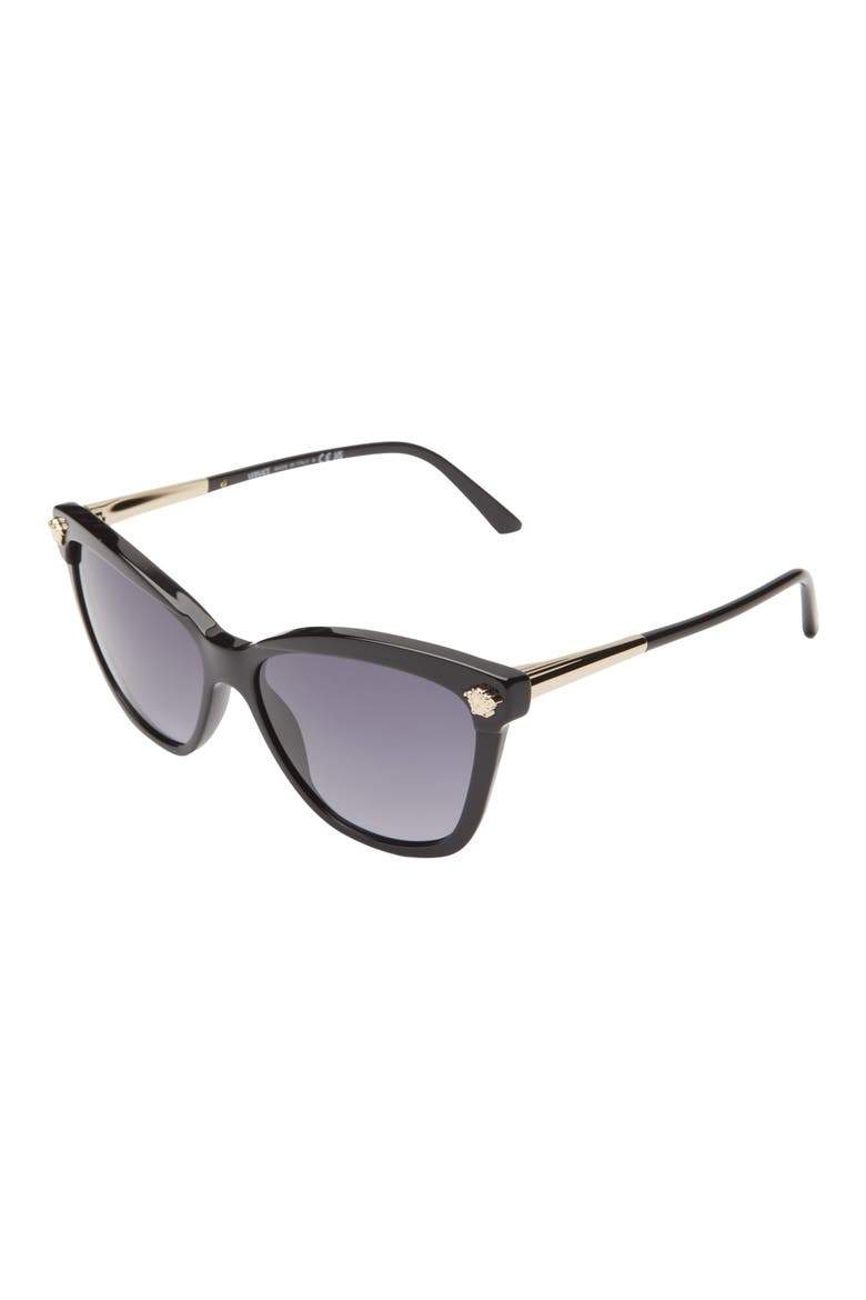 57mm Cat Eye Sunglasses, Alternate, color, BLACK