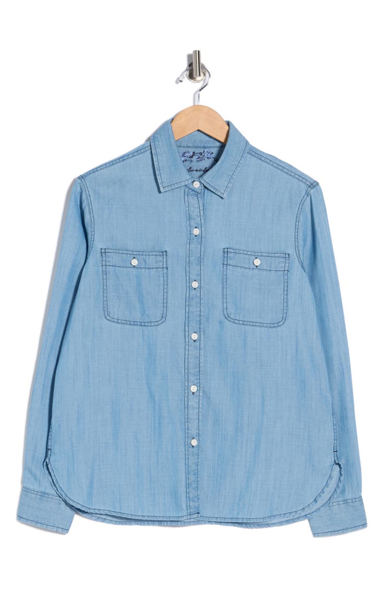 Tailor Vintage Loose Fit Denim Button-Up Shirt, Alternate, color, Light Wash