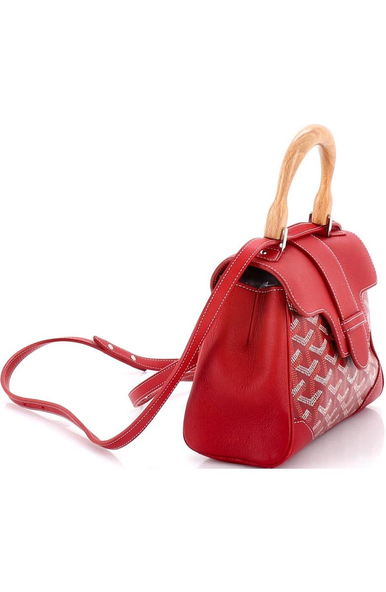 Pre-Owned Goyard Saigon Top Handle Bag Coated Canvas with Leather Mini, Alternate, color, Red