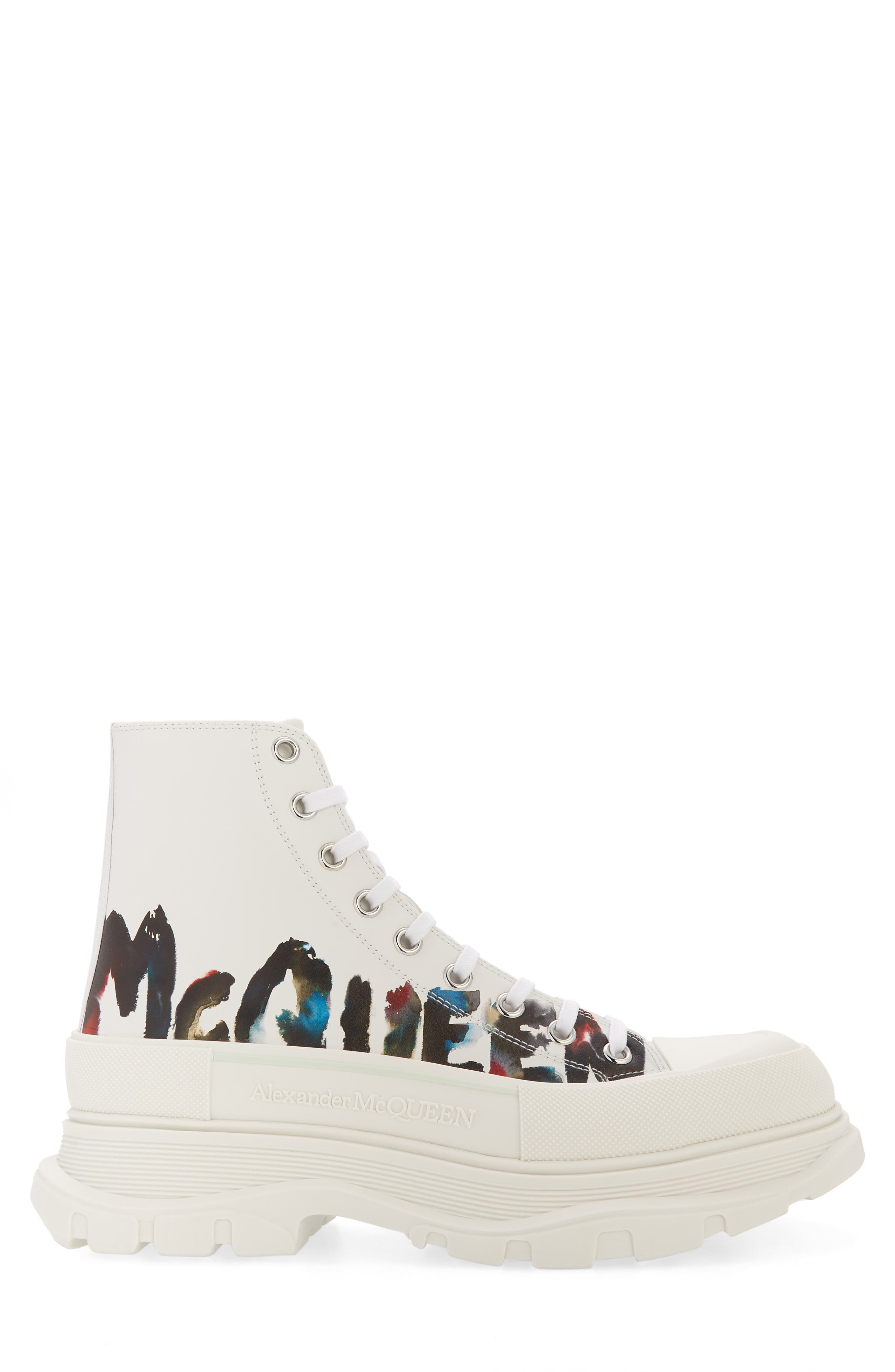 McQueen Tread Slick Grafitti High Top Sneaker, Alternate, color, 