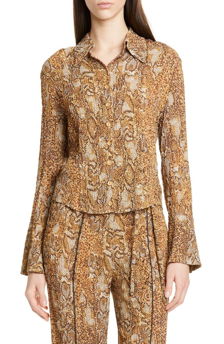 Nanushka Alena Snake Print Top, Main, color,