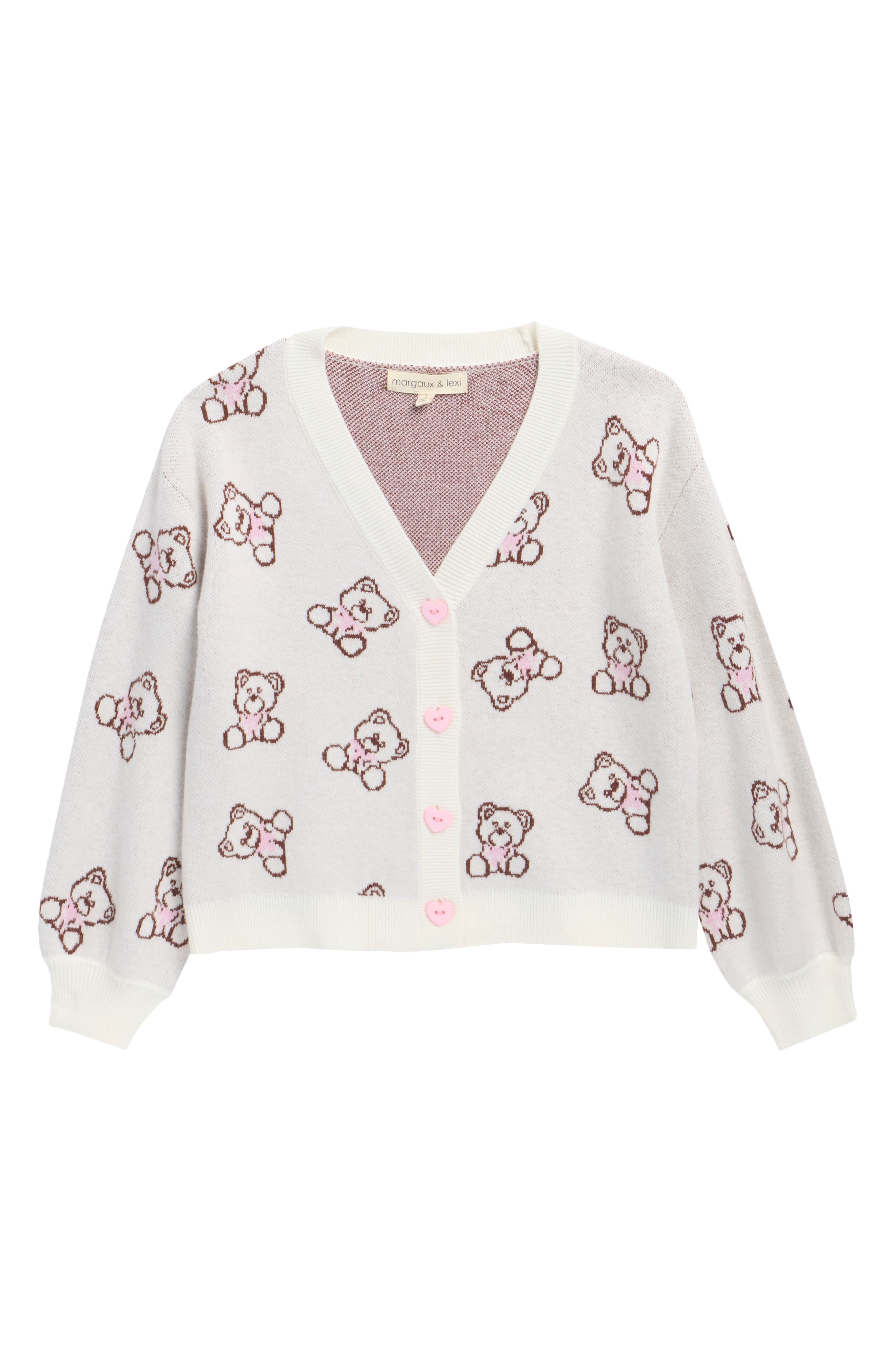 Kids' Teddy Bear Jacquard Cardigan