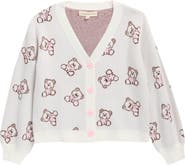MARGAUX AND LEXI Kids' Teddy Bear Jacquard Cardigan