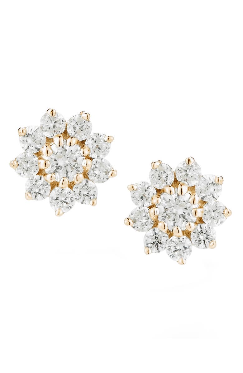 Dana Rebecca Designs Jennifer Y Pointed Flower Diamond Stud Earrings, Main, color, 