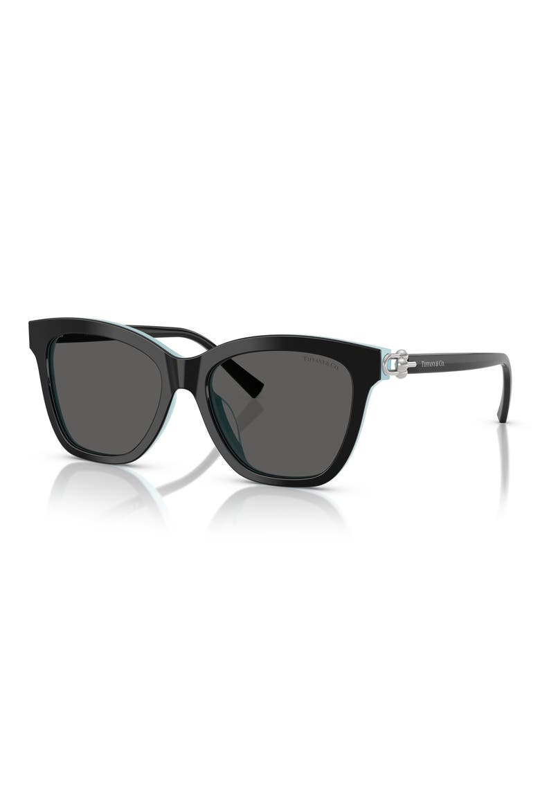 54mm Gradient Square Sunglasses, Alternate, color, BLACK ON TIFFANY BLUE / GREY