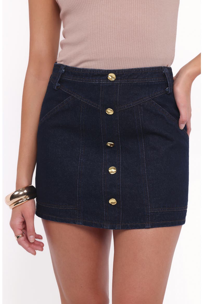 Narla Denim Miniskirt, Alternate, color, DARK DENIM