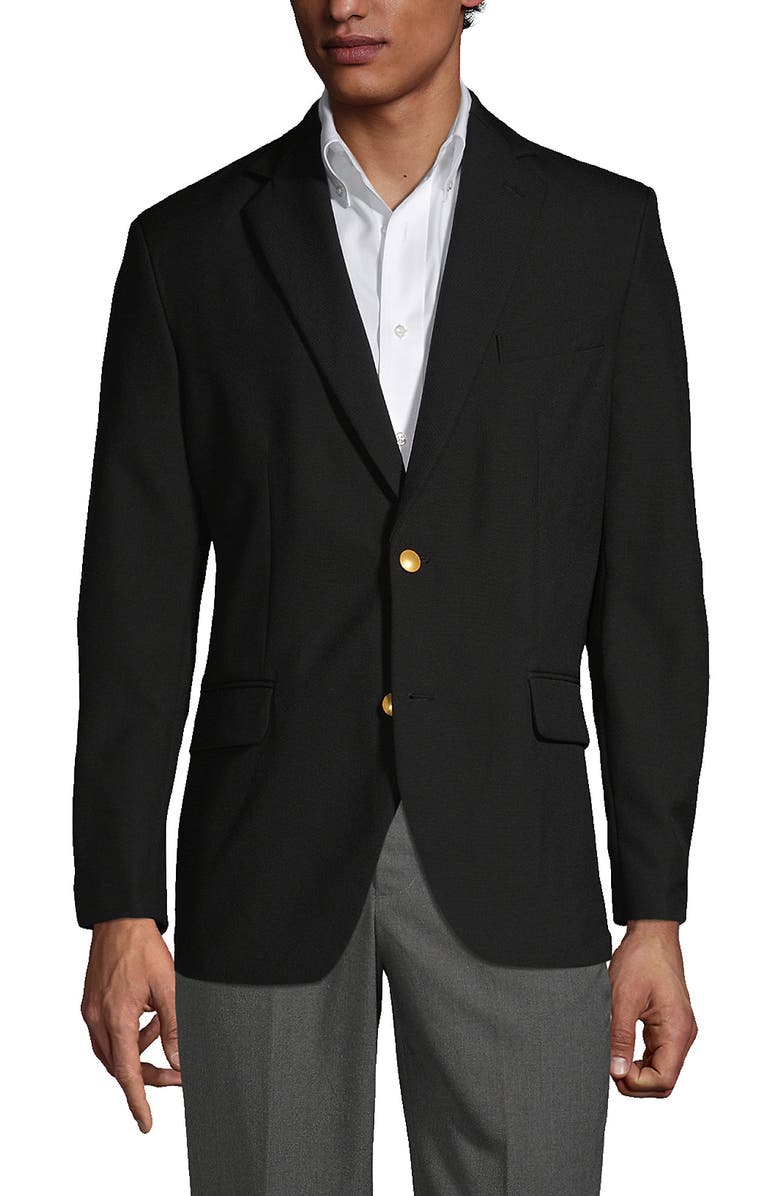 Lands' End School Uniform  Hopsack Blazer, Main, color, Black