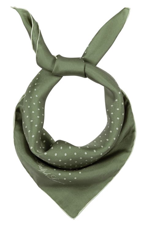 Polka Dot Square Silk Scarf