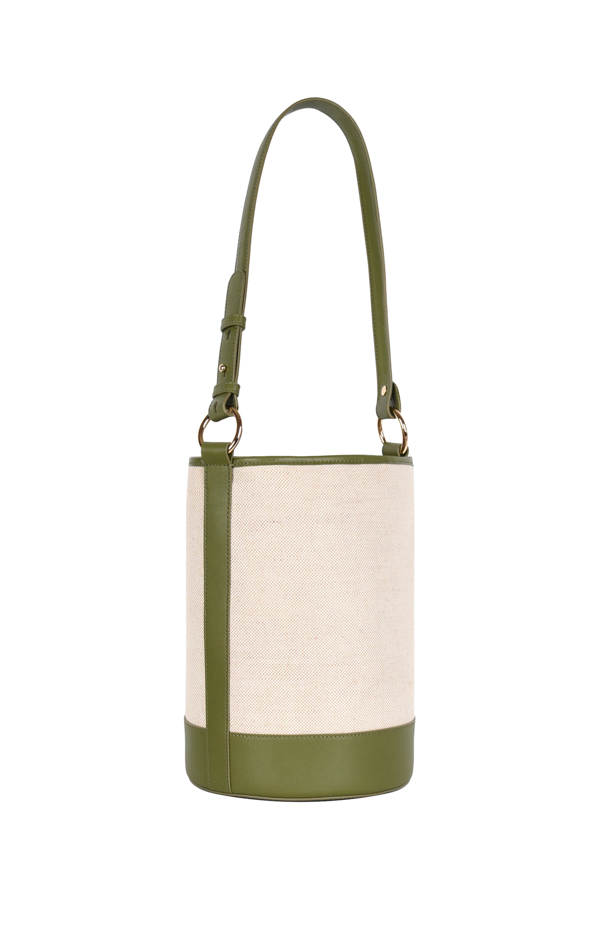 HYER GOODS Canvas and Upcycled Leather Convertible Bucket Bag, Alternate, color, 