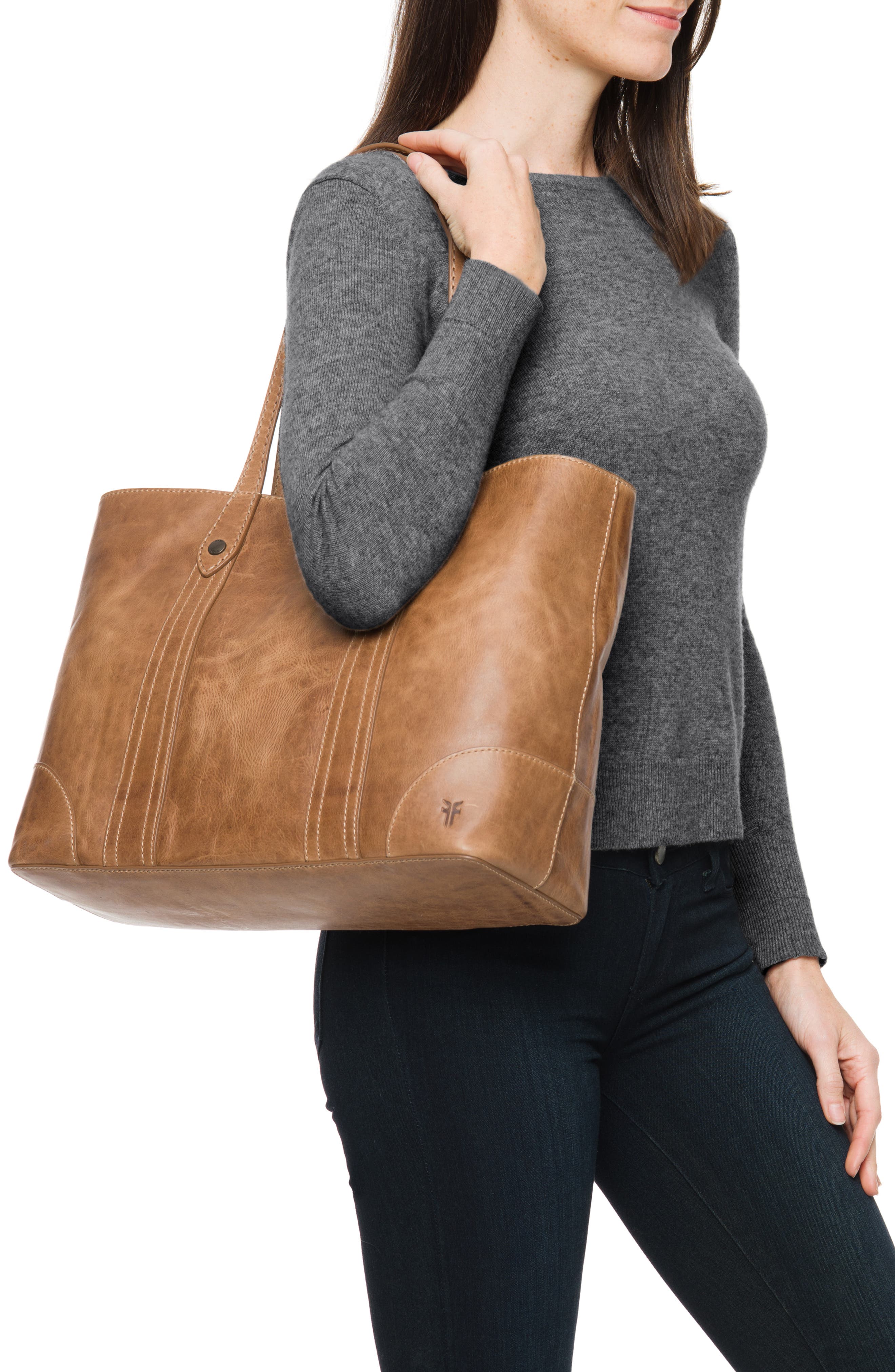 Melissa Leather Shopper, Alternate, color, BEIGE