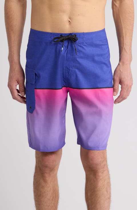 Dawn Patrol Colorblock Print Swim Trunks