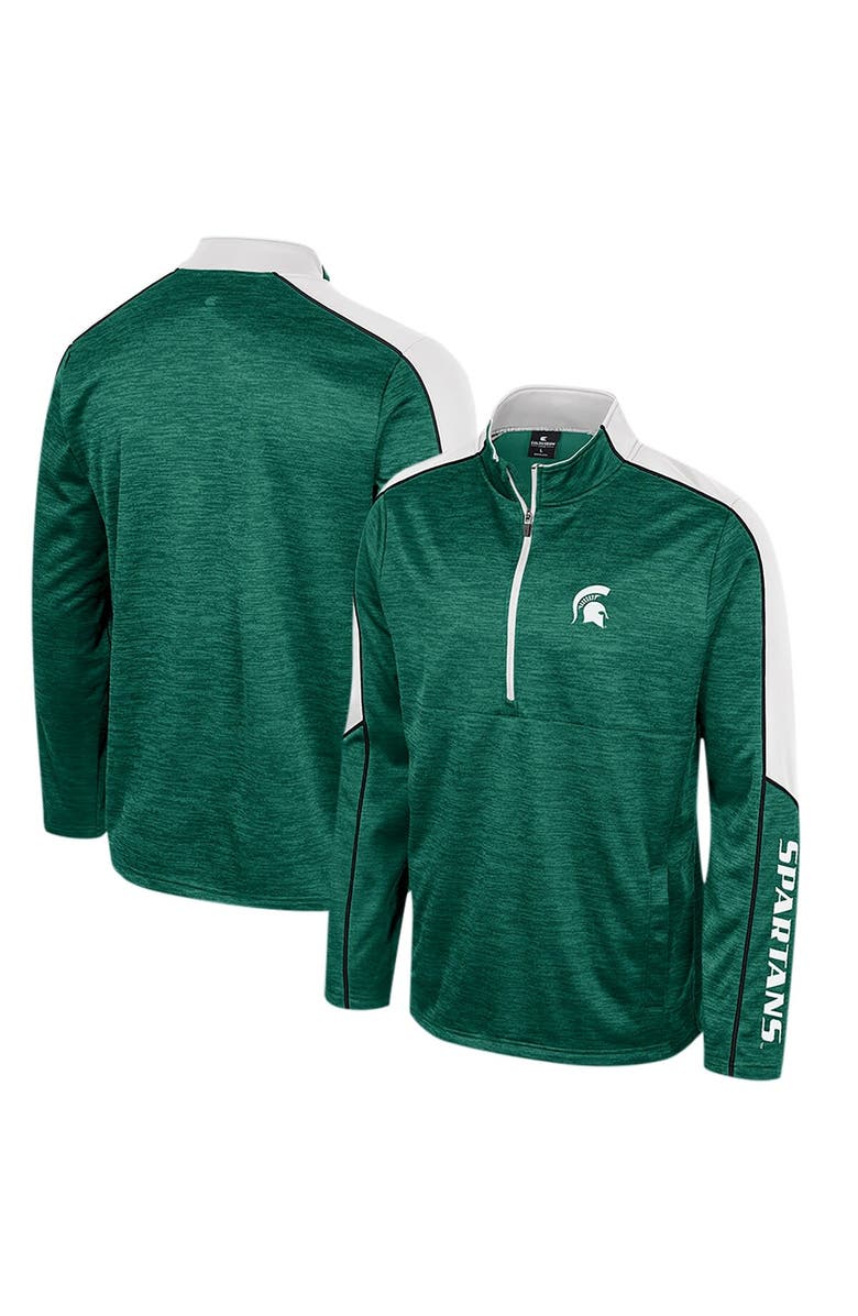 COLOSSEUM Men's Colosseum Green Michigan State Spartans Marled Half-Zip Jacket, Alternate, color, 