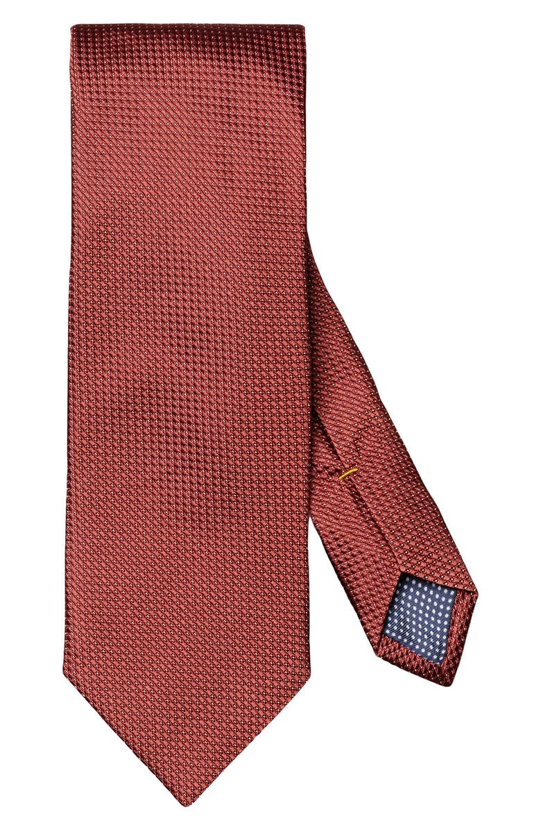 Eton Textured Solid Silk Tie, Main, color, Red