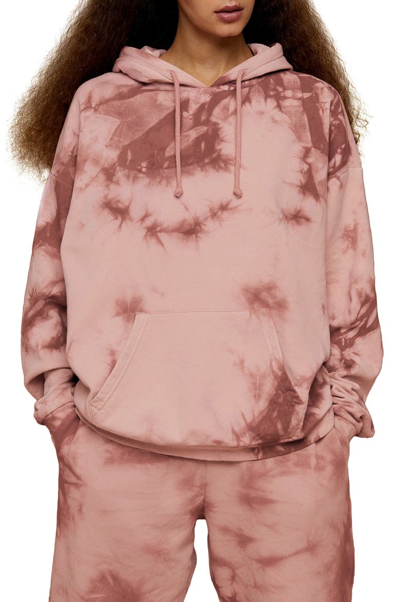 Tie Dye Hoodie, Main, color, PINK MULTI