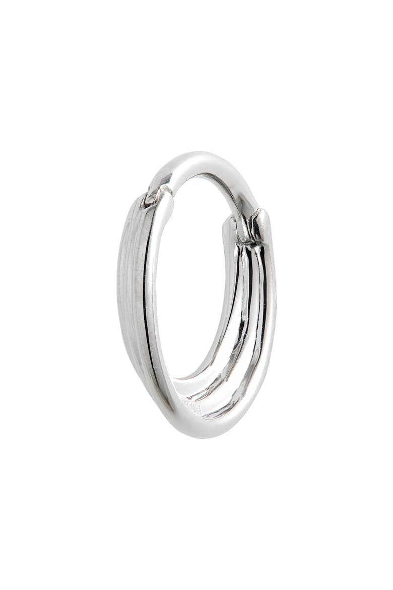 Hiranya Single Hoop Earring, Alternate, color, WHITE GOLD