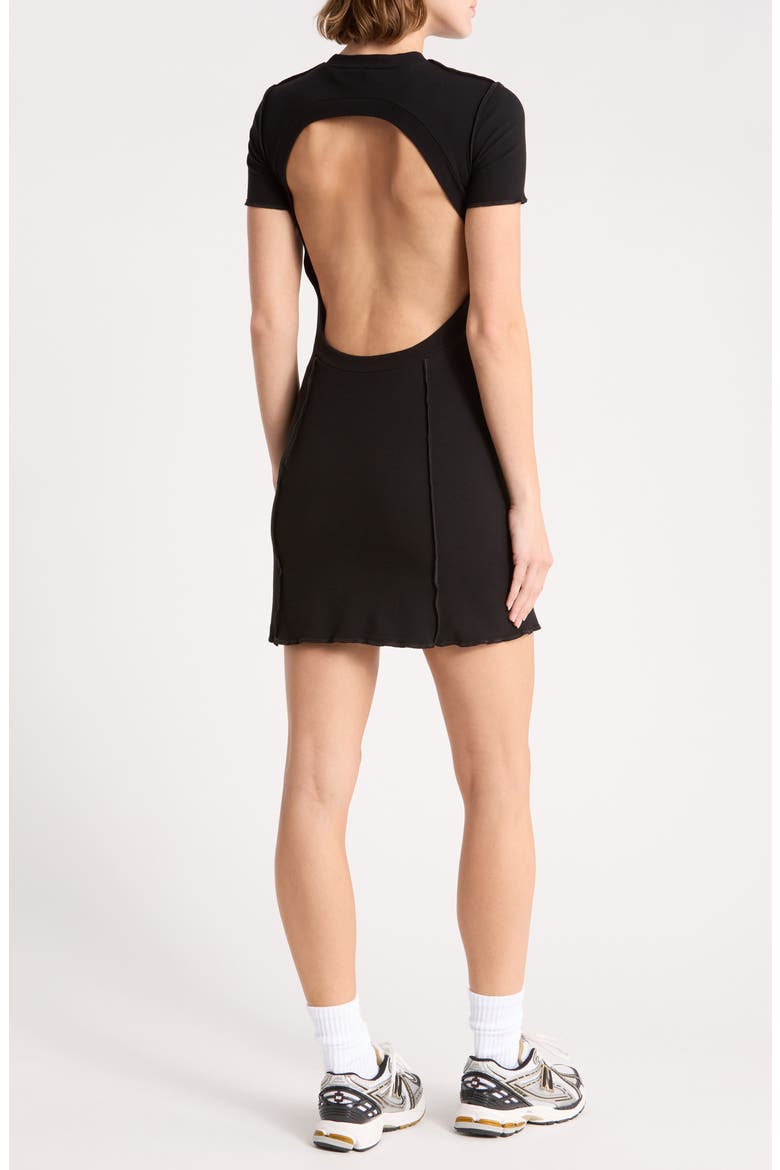 Exposed Seam Minidress, Alternate, color, BLACK/WHITE