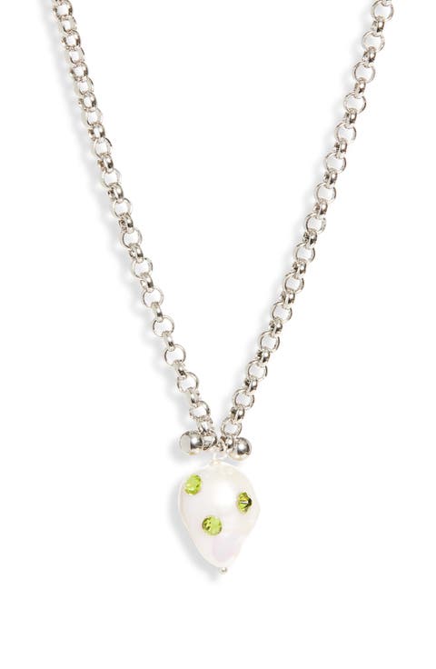 Joan Freshwater Pearl & Crystal Pendant Necklace