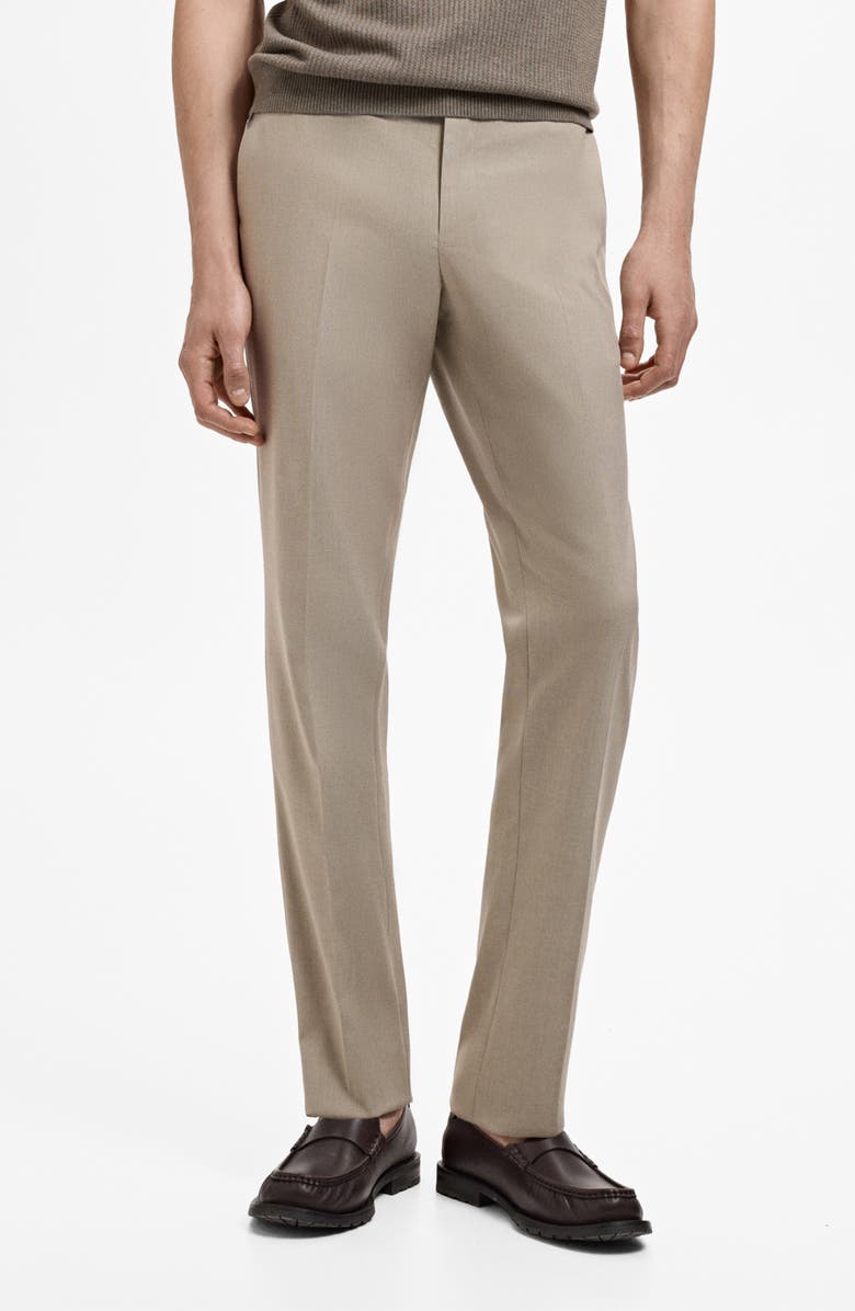 MANGO Monaco Slim Fit Suit Pants, Main, color, Beige