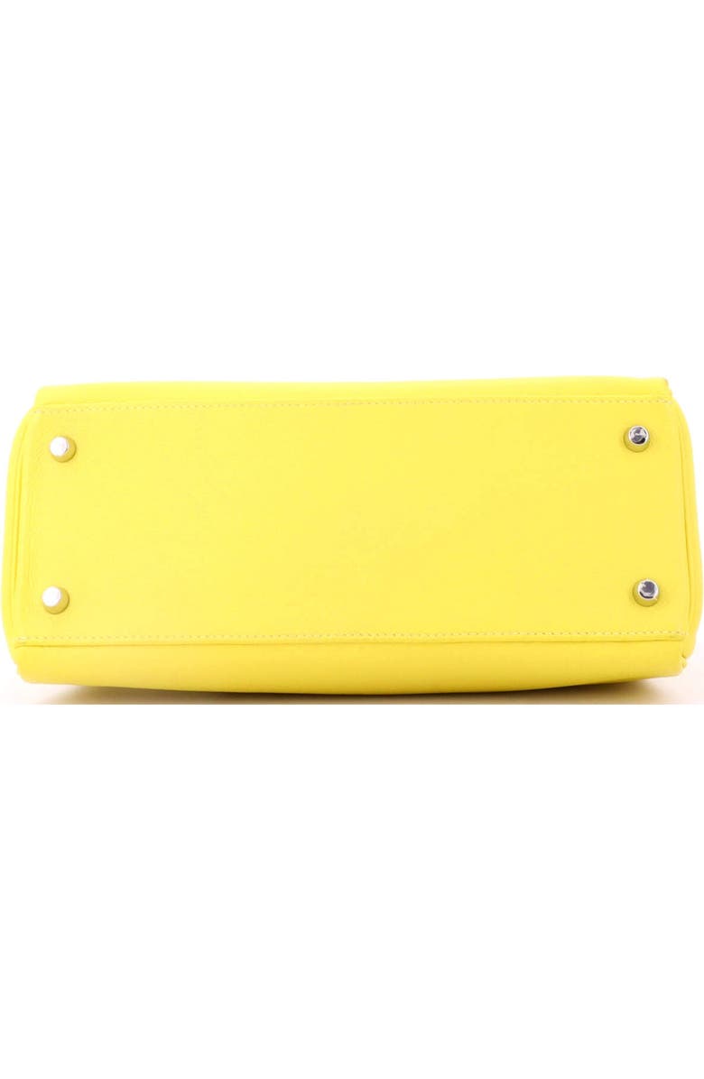 Pre-Owned Hermes Kelly Handbag Yellow Evercolor with Palladium Hardware 28, Alternate, color, Lime