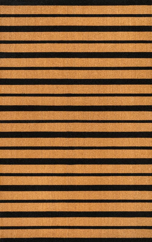 Jonathan Y Peater Classic Casual Commerical Natural Coir Mat Indoor/outdoor In Black