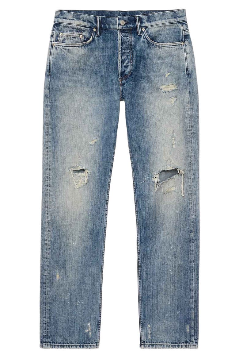 Slim Straight Ripped Jeans, Alternate, color, DESTROY INDIGO