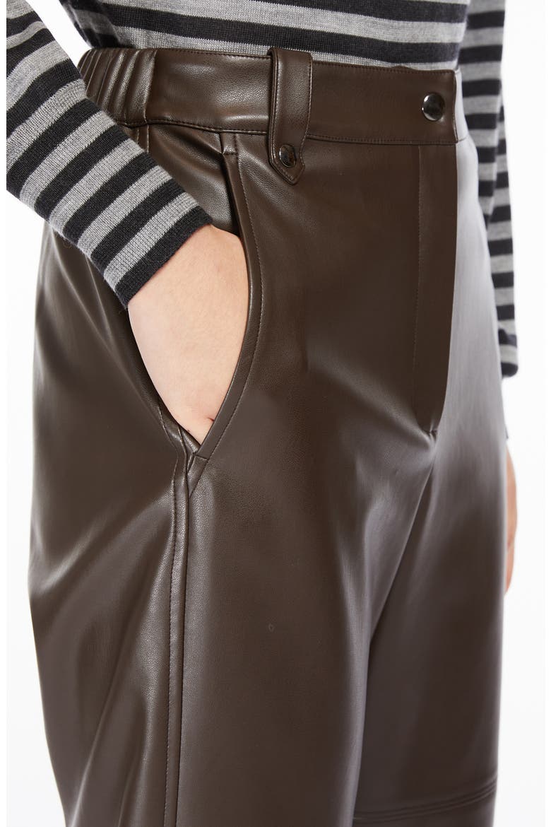 Struzzo Faux Leather Pants, Alternate, color, BROWN