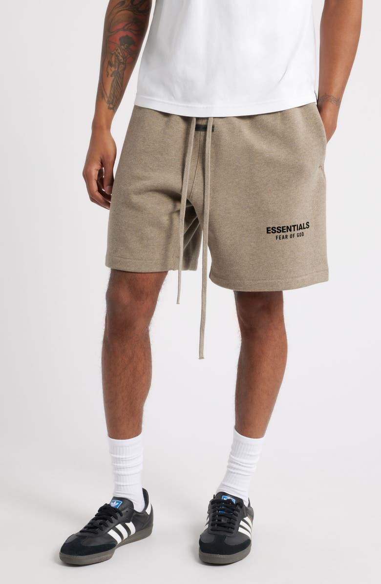Fear of God Essentials Classic Cotton Blend Fleece Soccer Sweat Shorts, Main, color, 