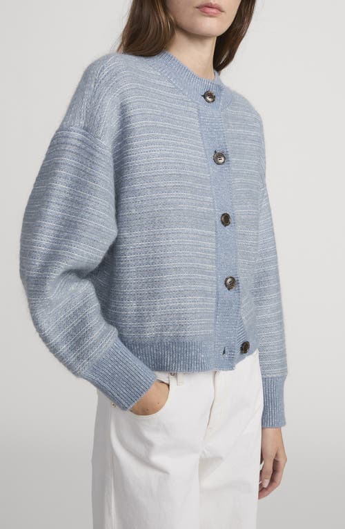 Frame The Jacquard Cardigan In Blue