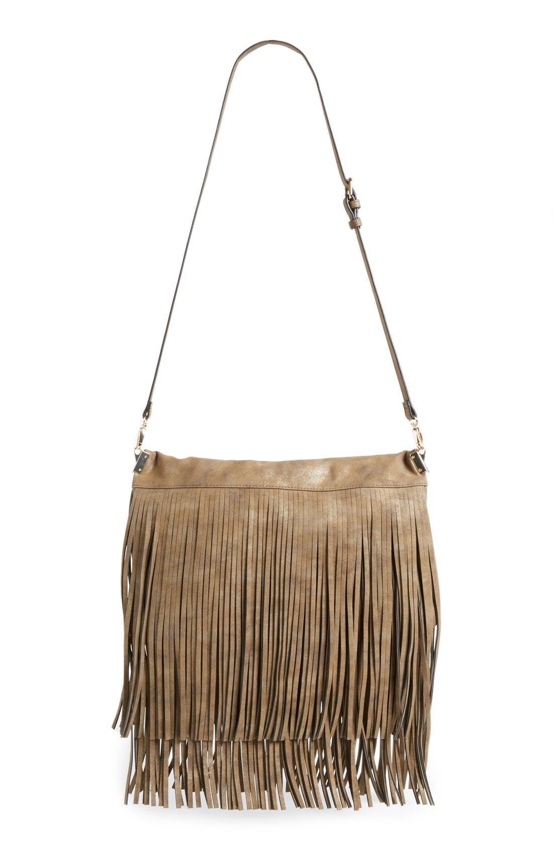 Foldover Fringe Tote, Alternate, color, BRONZE