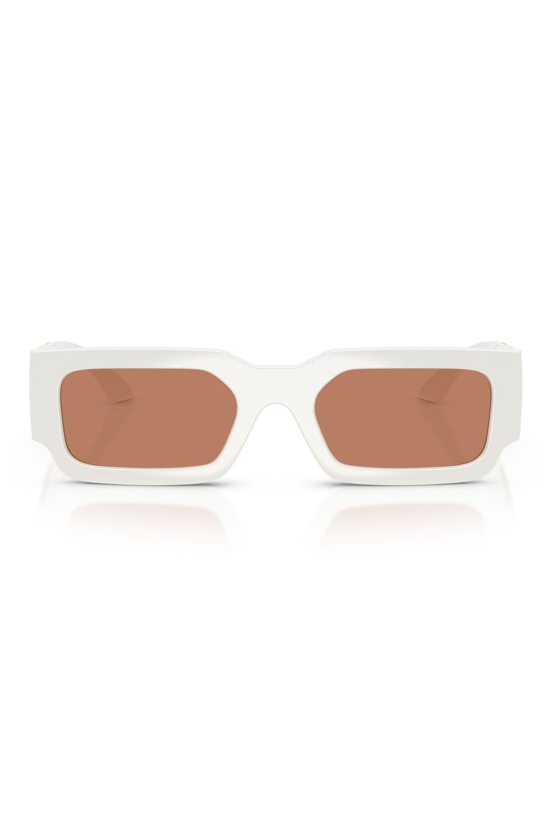 54mm Rectangular Sunglasses, Main, color, TALC / BROWN