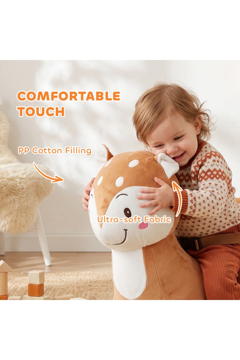 Spotted Deer Plush Rocking Animal, Alternate, color, Brown
