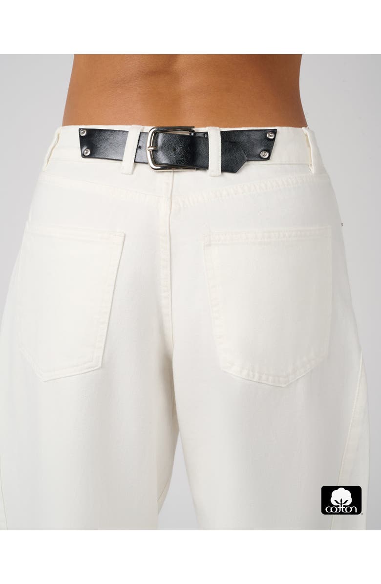 WeWoreWhat Mid Rise Barrel Jeans, Alternate, color, White