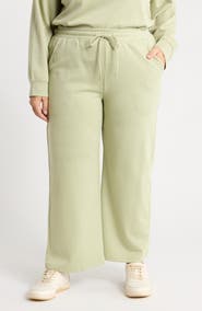 LOIT Twill Knit Drawstring Wide Leg Pants