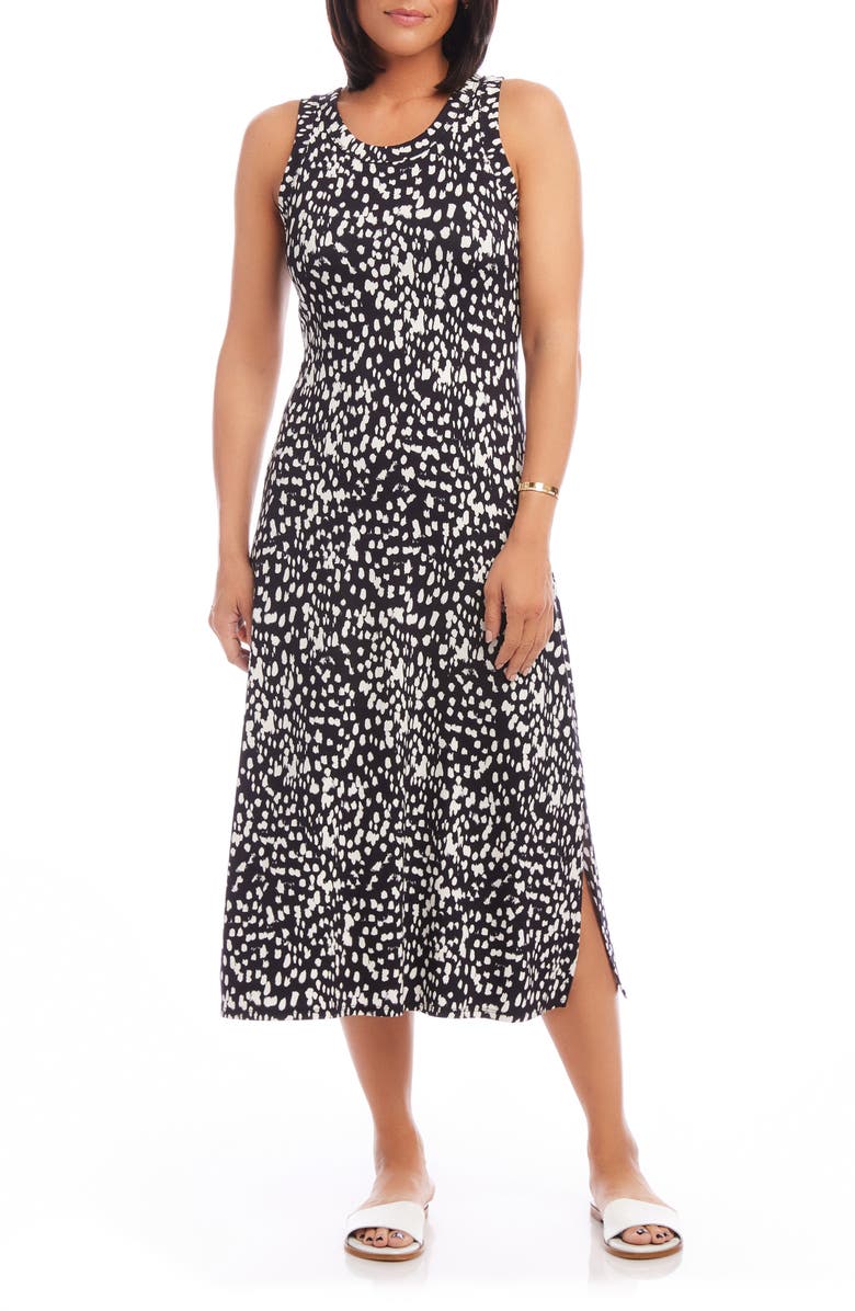Karen Kane Dot Print Sleeveless Jersey Midi Dress, Main, color, 