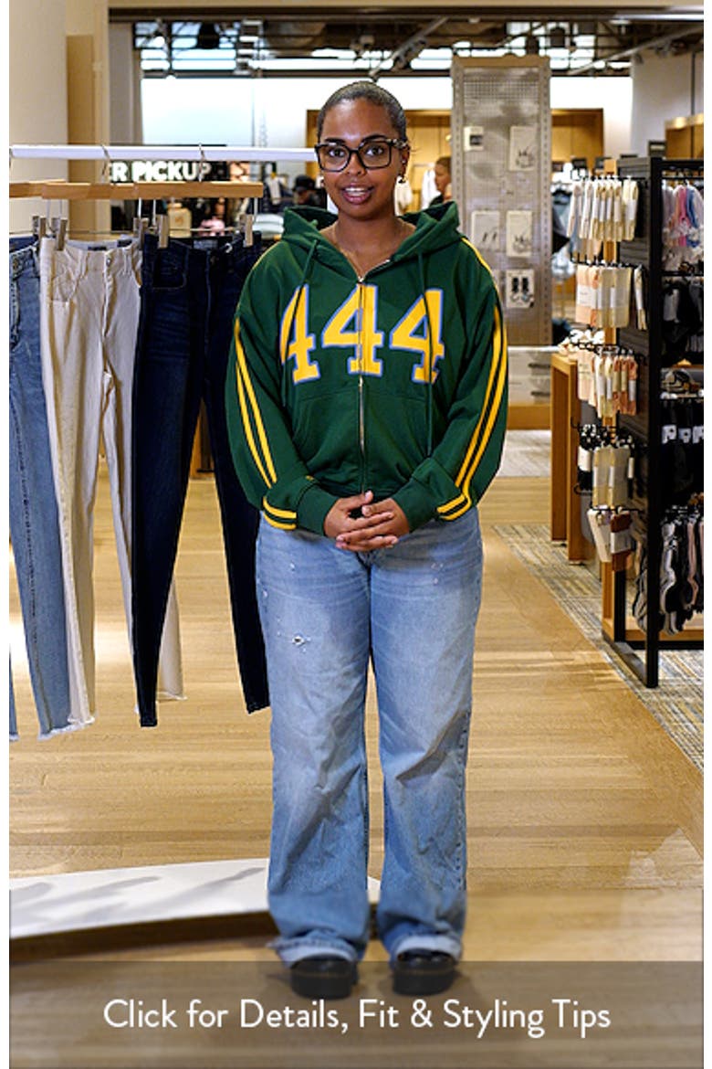 444 Zip-Up Graphic Hoodie (Women) | Nordstrom
