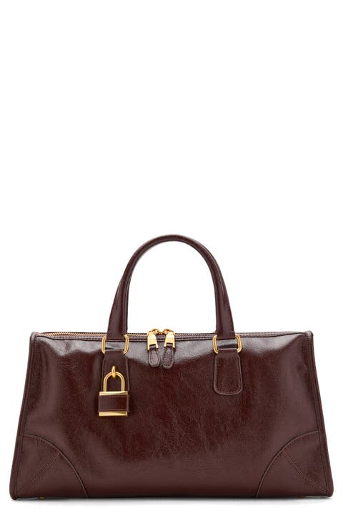 Faux Leather Satchel