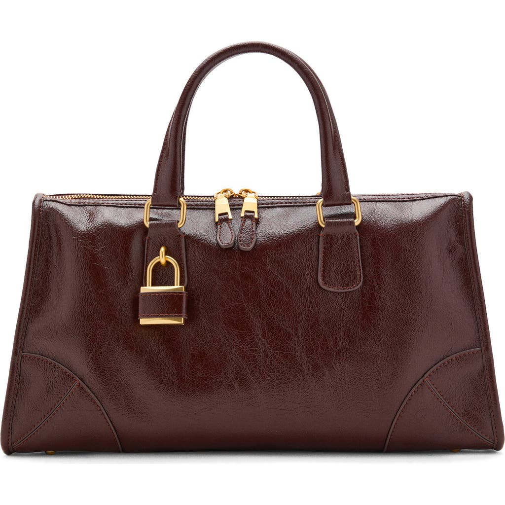 Mango Faux Leather Satchel In Brown