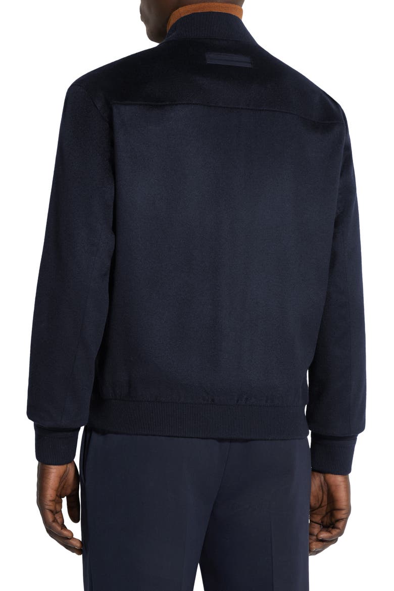 Oasi Cashmere Elements Water Repellent Bomber Jacket, Alternate, color, NAVY