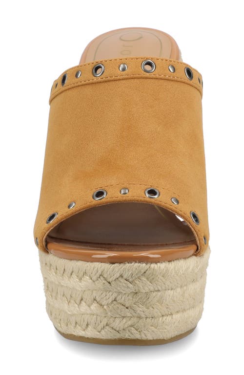 Journee Collection Yari Platform Wedge Espadrille Sandal In Cognac