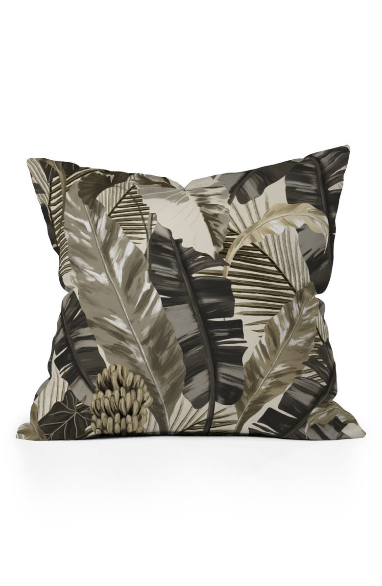 Deny Designs Tropical Leaves Throw Pillow, Main, color, Brown
