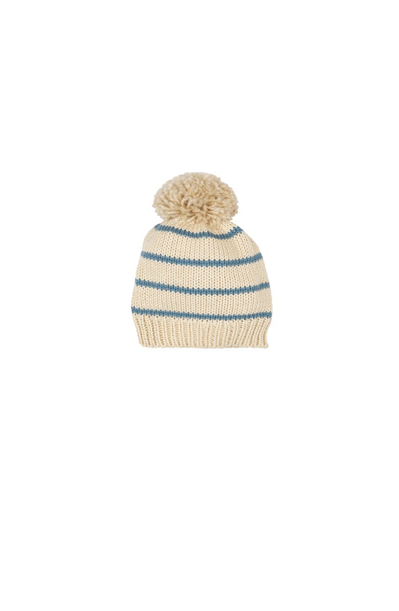 Wild Wawa Knitted Beanie, Main, color, Blue/Oat Stripe